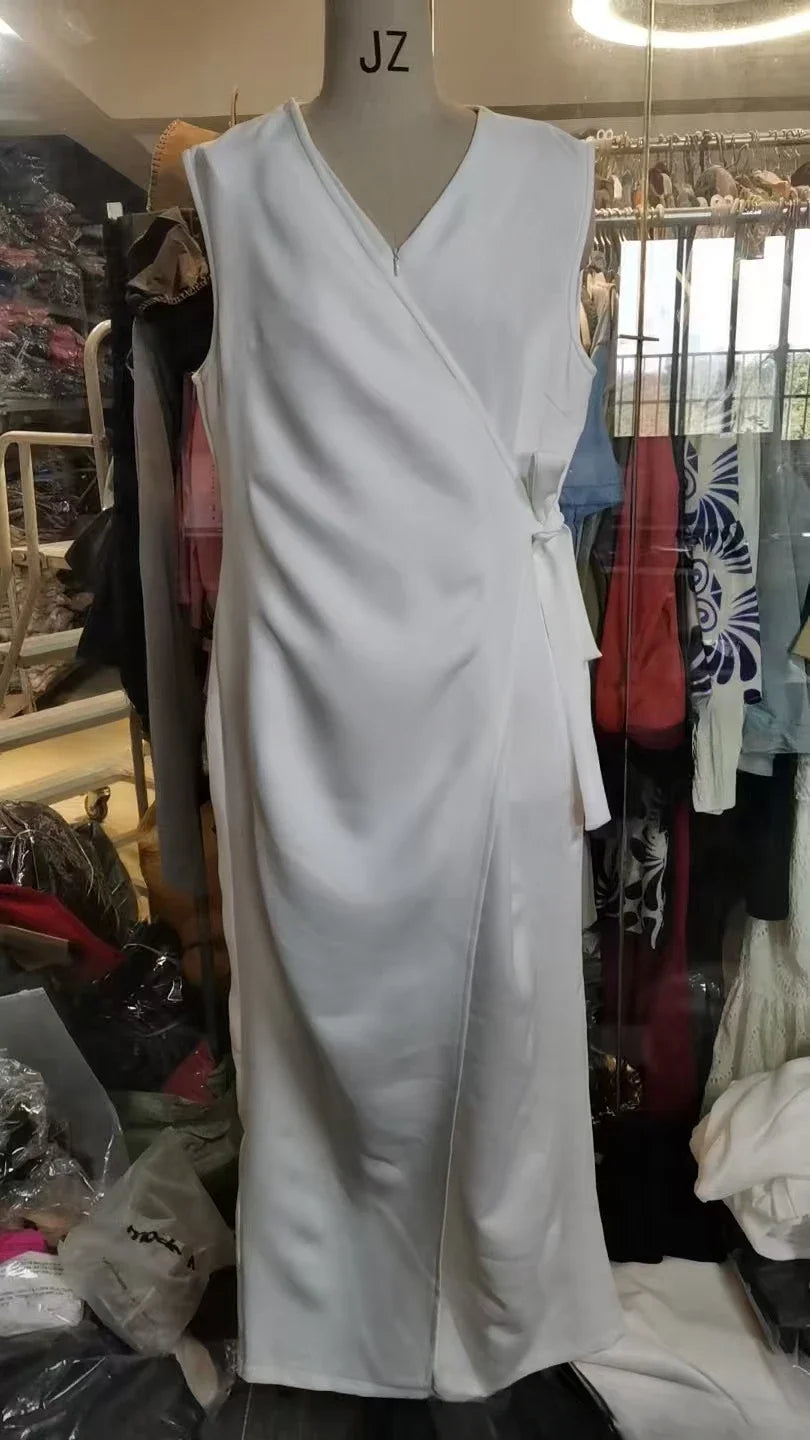 Women’s V-Neck Cross Strap Jumpsuit | Casual Sleeveless Lace-Up Romper