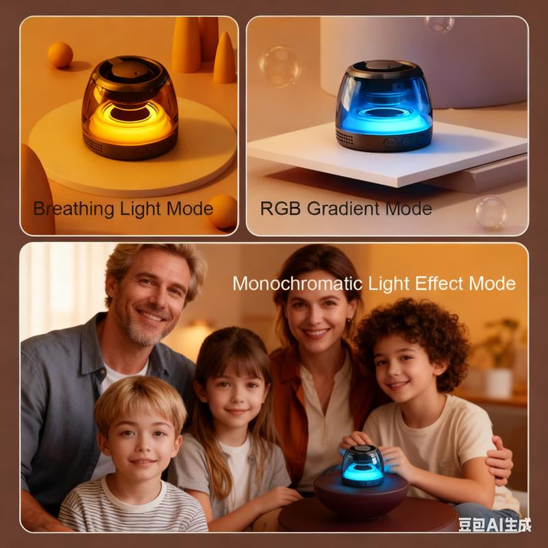 Joytutus Magnetic Bluetooth Speaker – Portable Wireless Outdoor Sound System with RGB Lights, TF Card Slot, 360° Audio, Dustproof, Compact Design – Black Metal