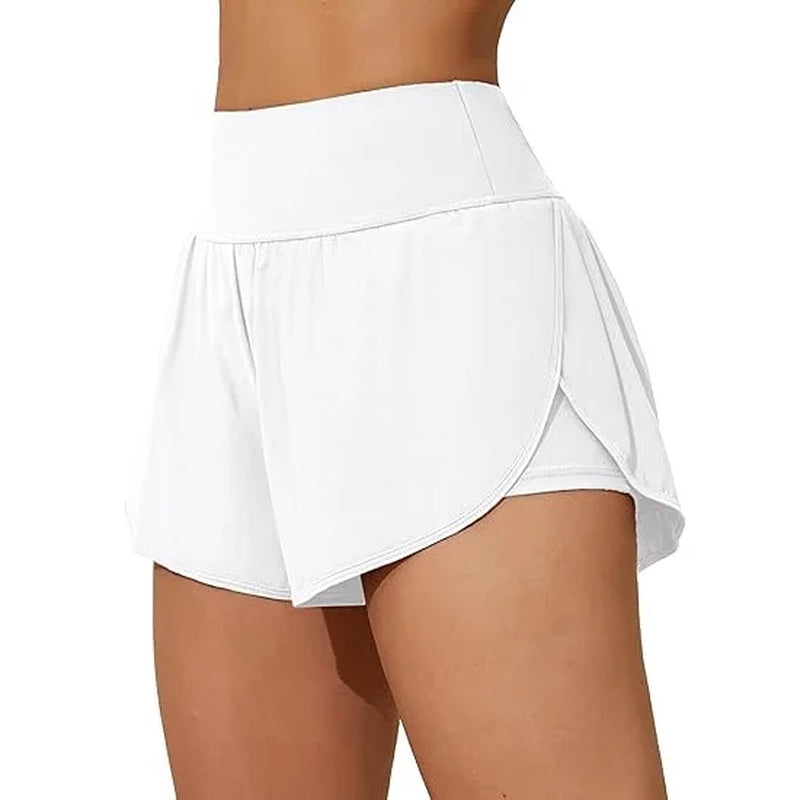 Women’s High-Waisted Swimming Trunks with Pockets | 2-in-1 Tankini Bottoms, Side Split Yoga & Fitness Shorts, Wide Waistband Swimwear