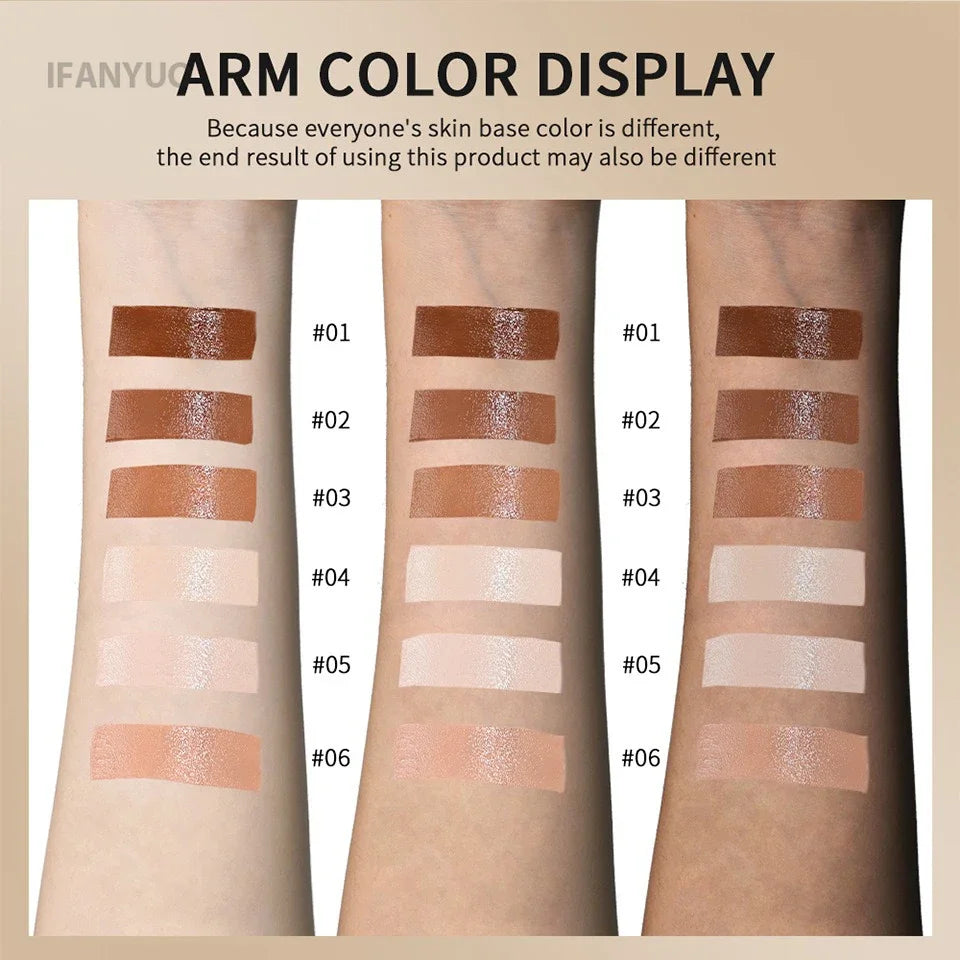 6-Color Tinted Foundation Cream Stick | Waterproof, Long-Lasting, Oil-Control Makeup | Smooth Moisturizing Concealer Balm