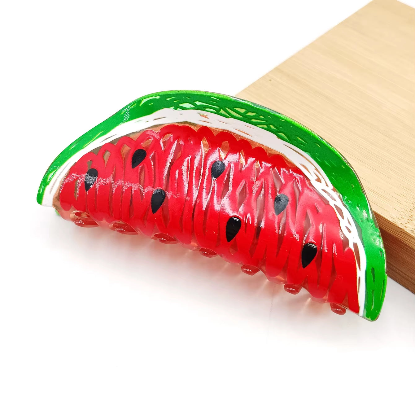 Acrylic Fruit Shark Hair Claw Clip | Cute Summer & Spring Korean Design | Creative Stylish Hair Accessory for Women & Salon Use