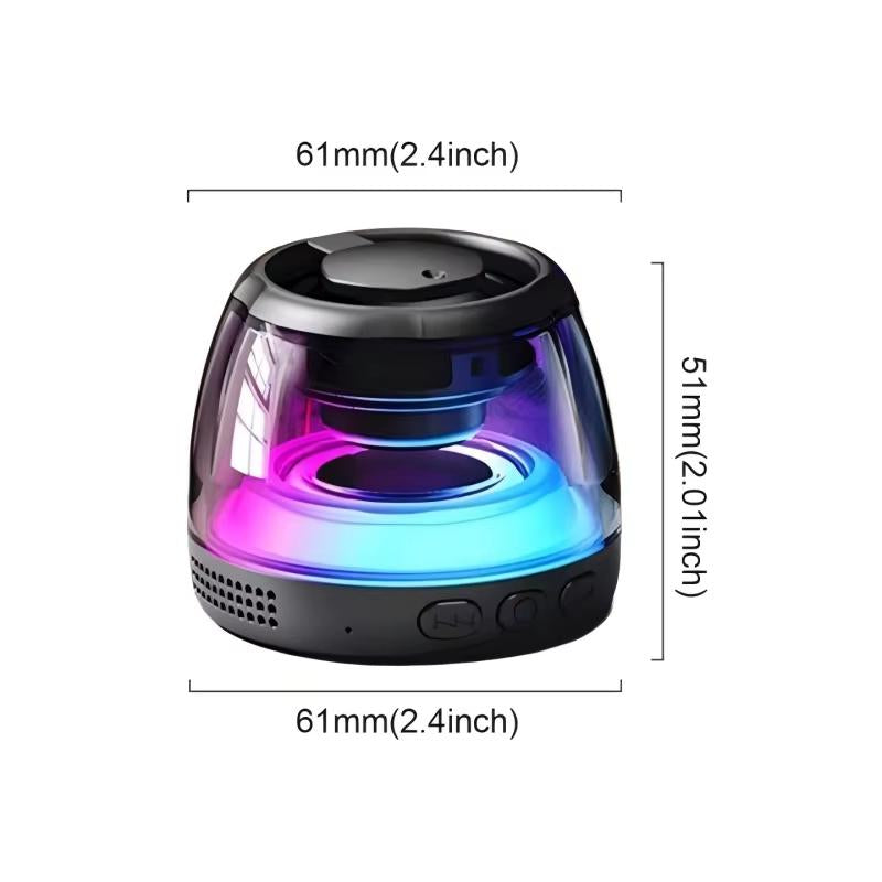 Joytutus Magnetic Bluetooth Speaker – Portable Wireless Outdoor Sound System with RGB Lights, TF Card Slot, 360° Audio, Dustproof, Compact Design – Black Metal