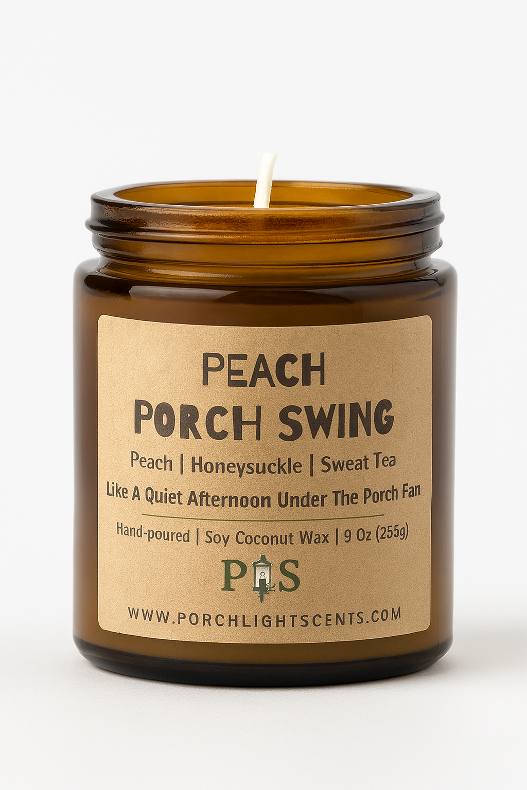 Peach Porch Swing – Sweet Peach, Honeysuckle & Southern Tea Candle (9 oz)