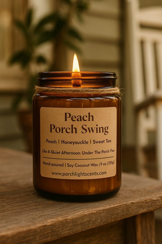 Peach Porch Swing – Sweet Peach, Honeysuckle & Southern Tea Candle (9 oz)