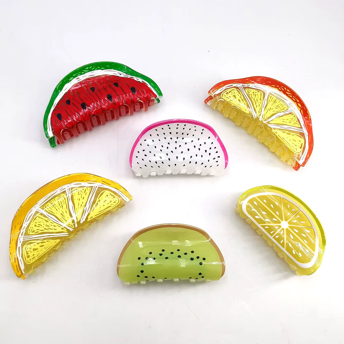 Acrylic Fruit Shark Hair Claw Clip | Cute Summer & Spring Korean Design | Creative Stylish Hair Accessory for Women & Salon Use