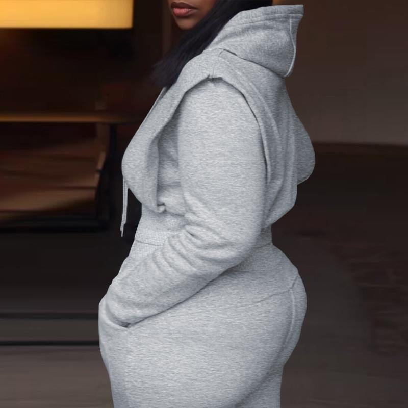 CHICME Hoodie & Wide Leg Sweatpants Set | Cozy 2-Piece Lounge Outfit