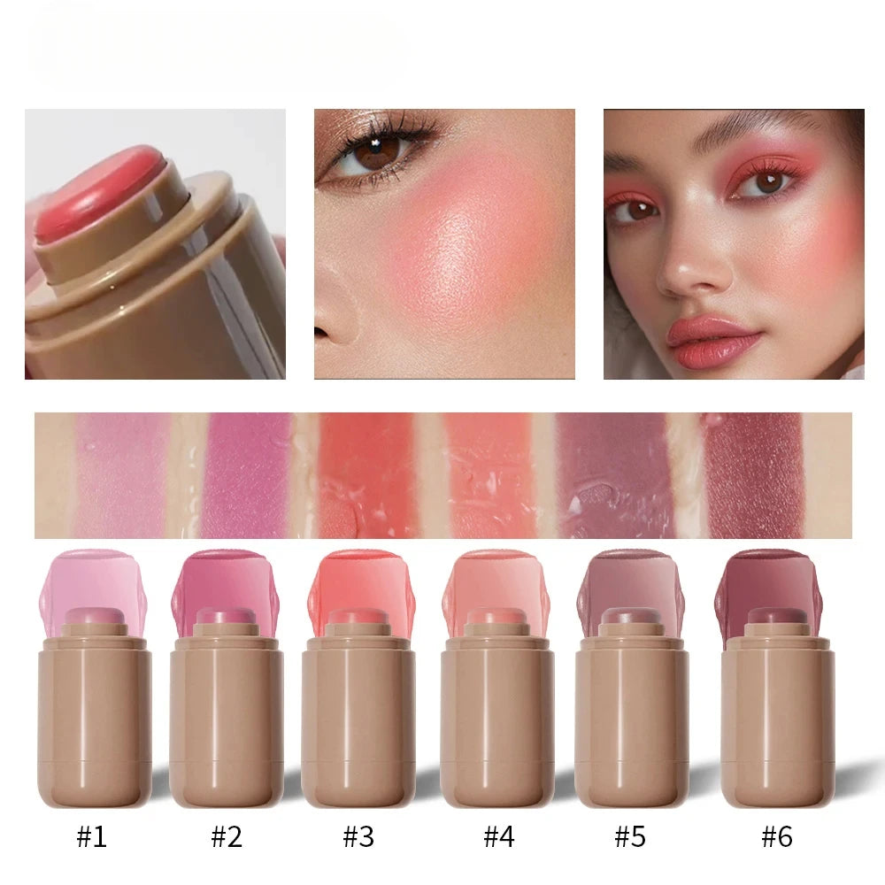 3-in-1 Cheek & Lip Tinted Blush Stick | Waterproof Cream Rouge, Silky Matte Contour & Smooth Moisturizing Makeup