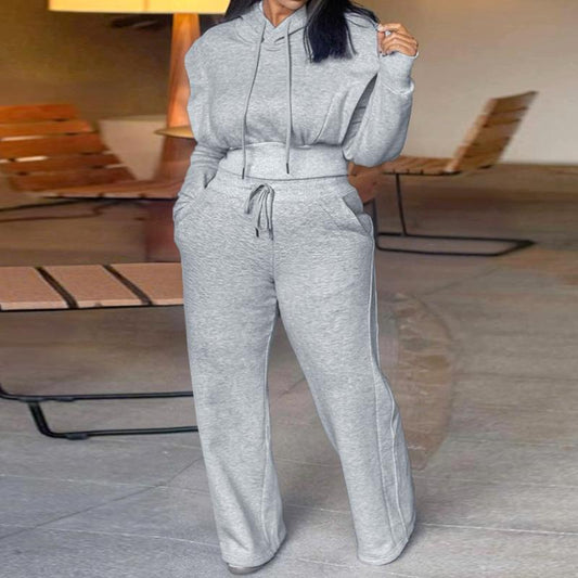 CHICME Hoodie & Wide Leg Sweatpants Set | Cozy 2-Piece Lounge Outfit