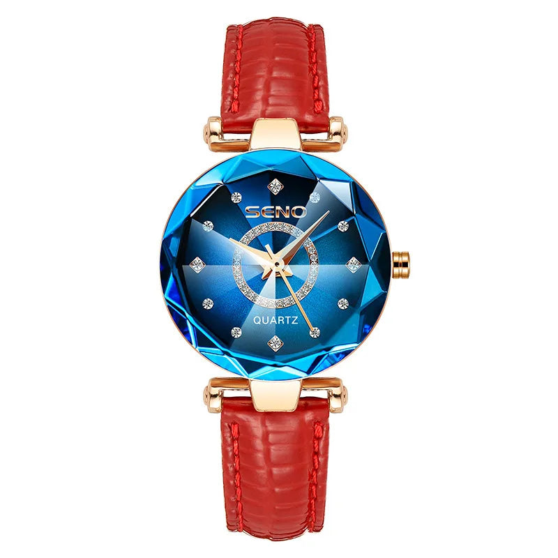 Luxury Quartz Watches for Women 2023 | Ocean Heart Starry Sky Diamond Dial | Stainless Steel Waterproof Fashion Wristwatch