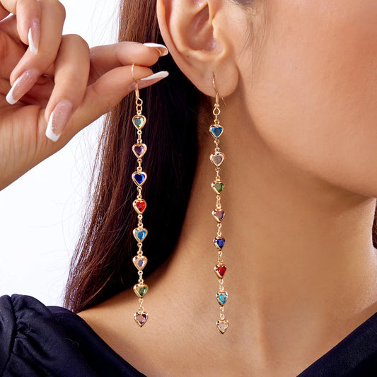 Luxury Zircon Long Tassel Earrings for Women | Exquisite Black Water Drop Earrings | Bridal, Party & Wedding Jewelry Gift