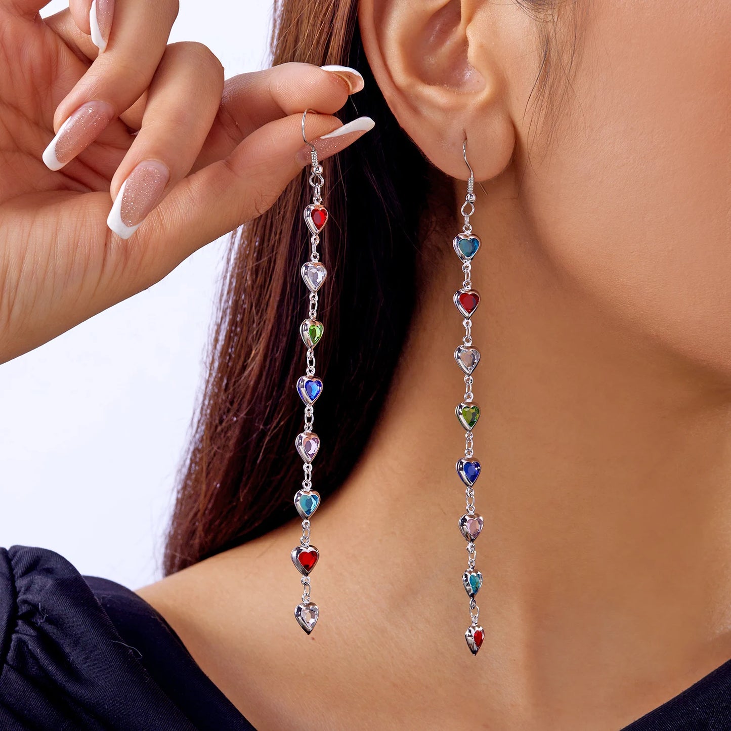 Luxury Zircon Long Tassel Earrings for Women | Exquisite Black Water Drop Earrings | Bridal, Party & Wedding Jewelry Gift