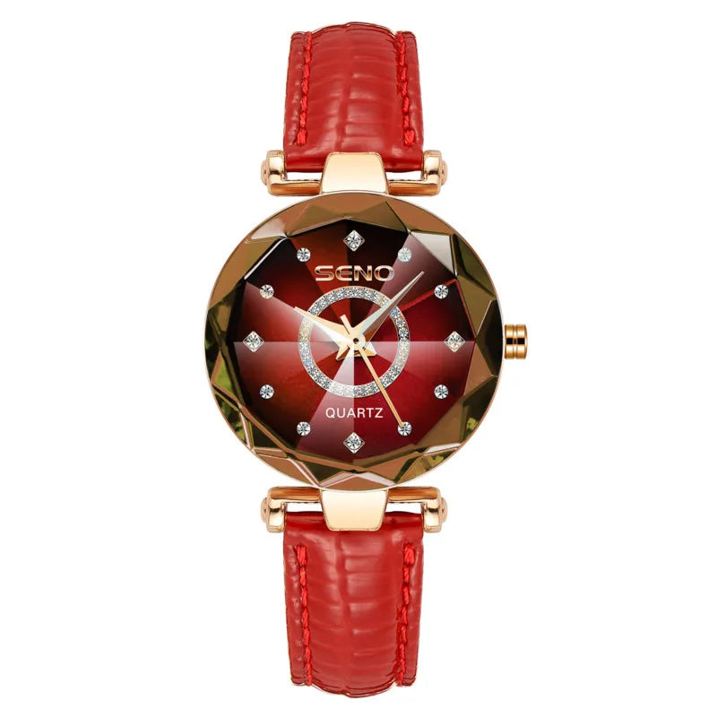 Luxury Quartz Watches for Women 2023 | Ocean Heart Starry Sky Diamond Dial | Stainless Steel Waterproof Fashion Wristwatch
