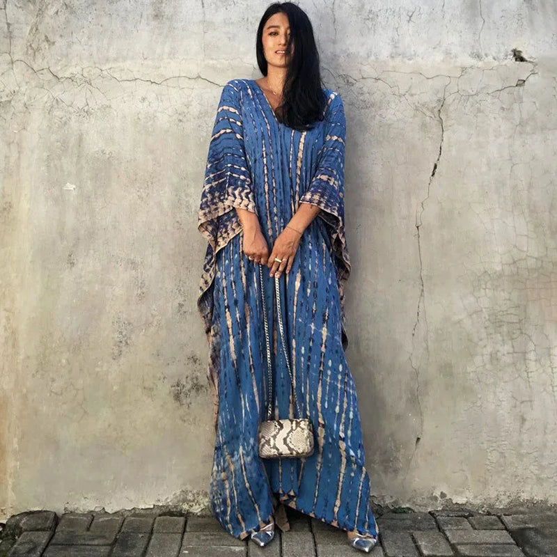 Women’s Beach Kaftan Dress | Half-Sleeve Swimsuit Cover-Up, Plus Size Caftan, Lightweight Bathing Suit Cover-Up for Summer