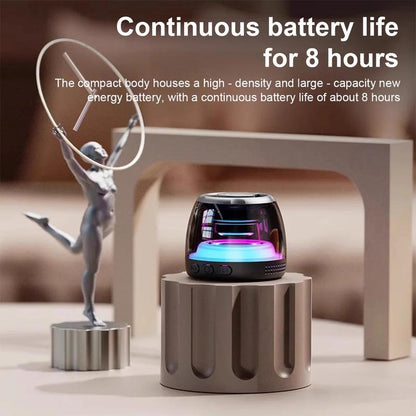 Joytutus Magnetic Bluetooth Speaker – Portable Wireless Outdoor Sound System with RGB Lights, TF Card Slot, 360° Audio, Dustproof, Compact Design – Black Metal