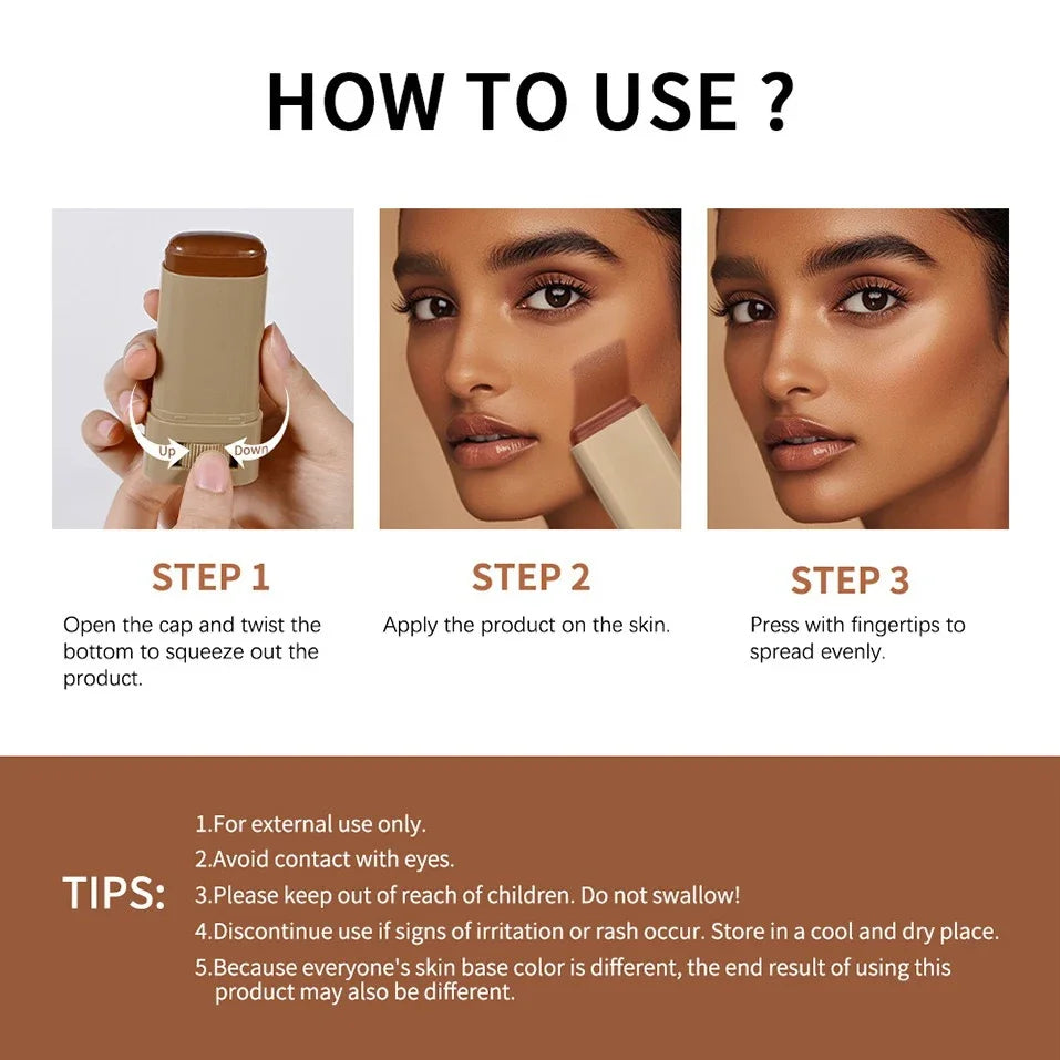 6-Color Tinted Foundation Cream Stick | Waterproof, Long-Lasting, Oil-Control Makeup | Smooth Moisturizing Concealer Balm