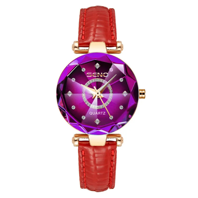 Luxury Quartz Watches for Women 2023 | Ocean Heart Starry Sky Diamond Dial | Stainless Steel Waterproof Fashion Wristwatch