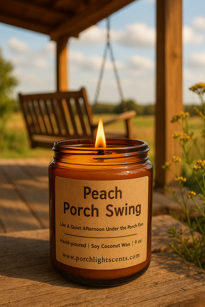 Peach Porch Swing – Sweet Peach, Honeysuckle & Southern Tea Candle (9 oz)