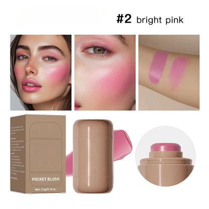 3-in-1 Cheek & Lip Tinted Blush Stick | Waterproof Cream Rouge, Silky Matte Contour & Smooth Moisturizing Makeup