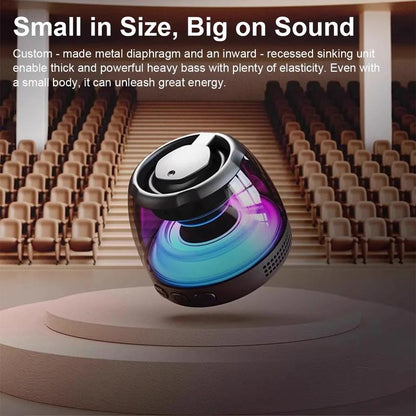 Joytutus Magnetic Bluetooth Speaker – Portable Wireless Outdoor Sound System with RGB Lights, TF Card Slot, 360° Audio, Dustproof, Compact Design – Black Metal