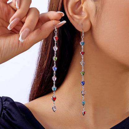 Luxury Zircon Long Tassel Earrings for Women | Exquisite Black Water Drop Earrings | Bridal, Party & Wedding Jewelry Gift