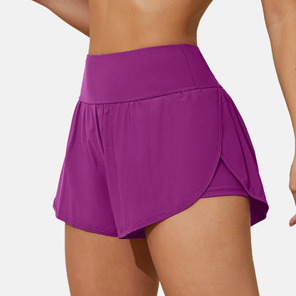 Women’s High-Waisted Swimming Trunks with Pockets | 2-in-1 Tankini Bottoms, Side Split Yoga & Fitness Shorts, Wide Waistband Swimwear